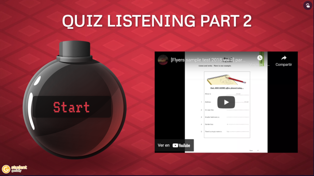 Boom Quiz. Listening Part 2. For flyers.
